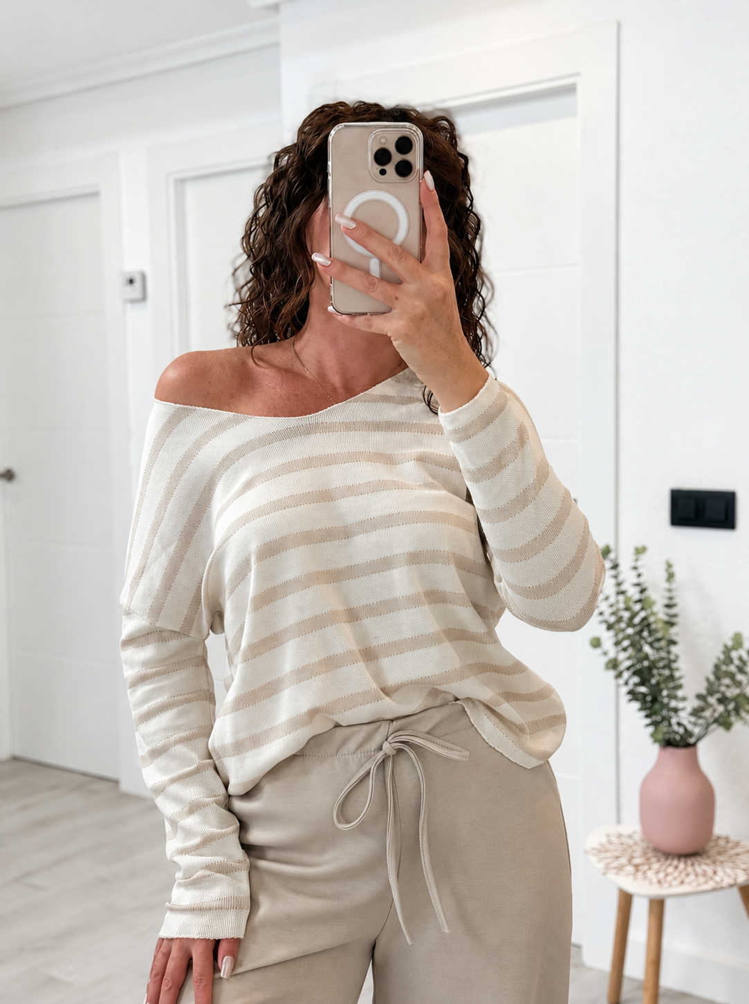 SUÉTER RAYAS BEIGE