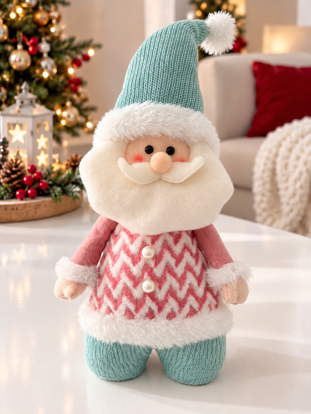 PAPÁ NOEL SOBRERO TURQUESA 20x12x33cm