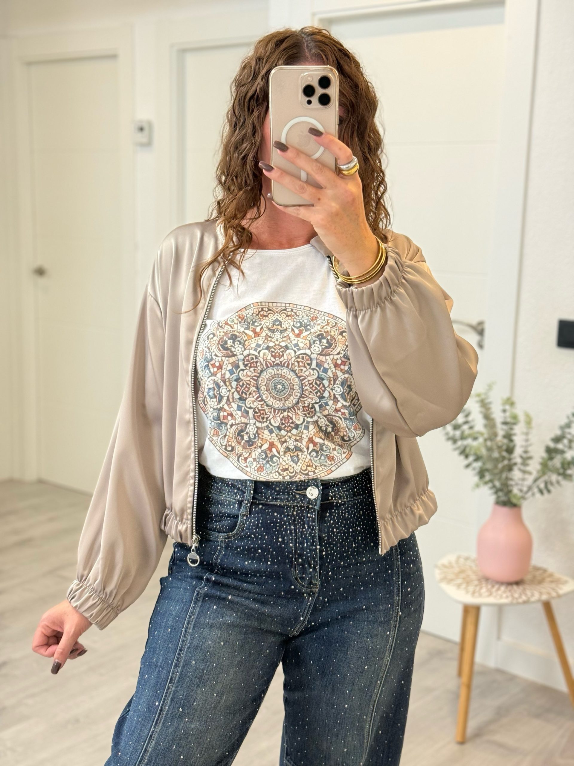 BOMBER SATINADA TAUPE
